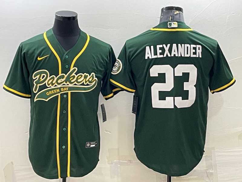 Men%27s Green Bay Packers #23 Jaire Alexander Green With Patch Cool Base Stitched Baseball Jersey->green bay packers->NFL Jersey